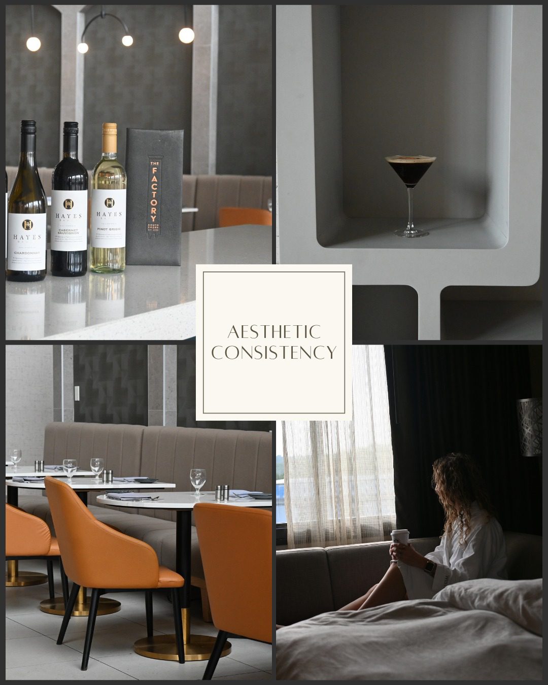 Wine bottles and menu display